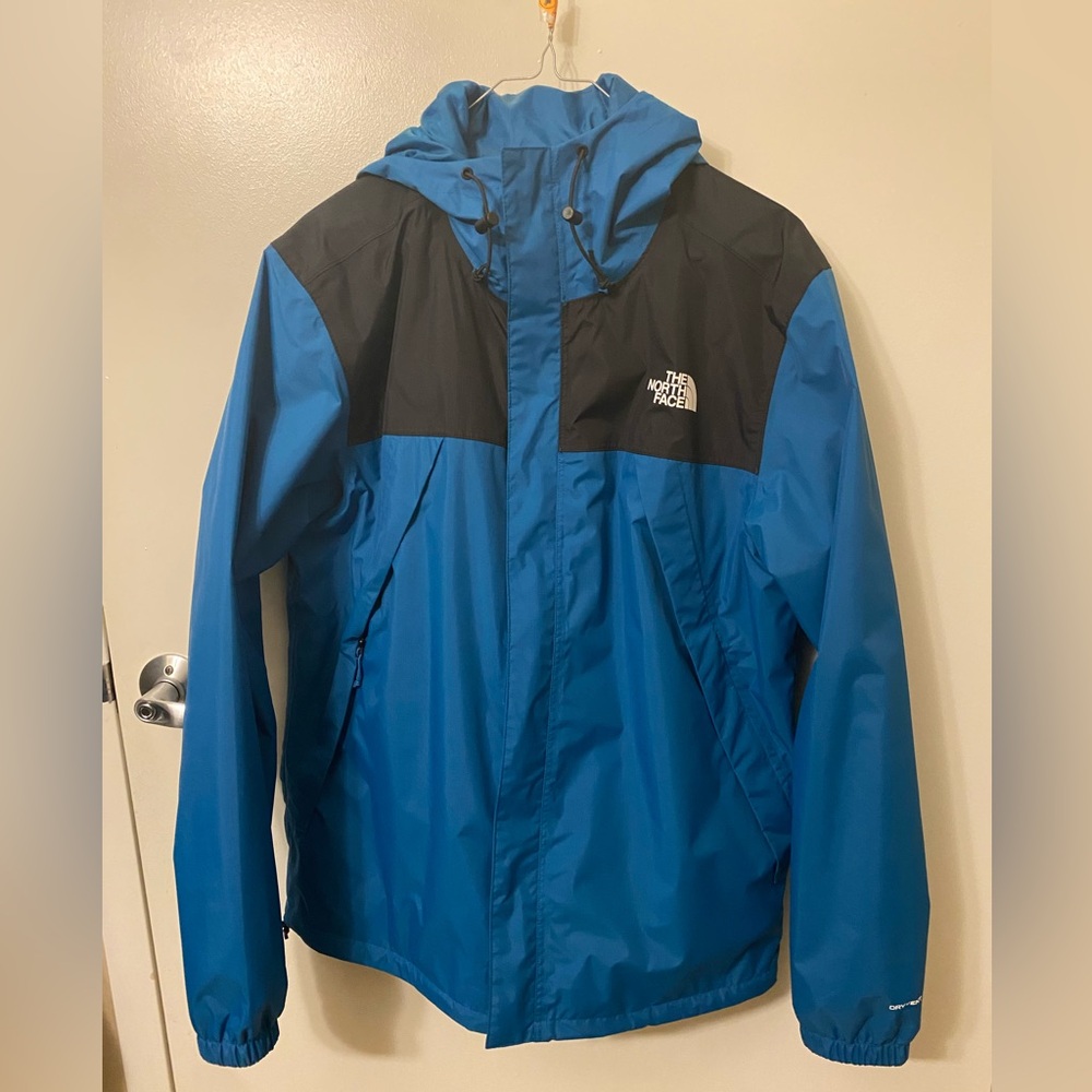 The North Face Men’s Antora Hooded Rain Jacket in Banf Blue/Black